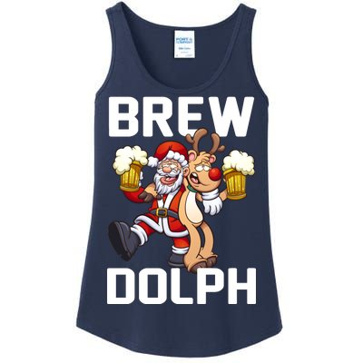 Brew Dolph Red Nose Reindeer Ladies Essential Tank