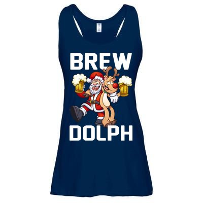 Brew Dolph Red Nose Reindeer Ladies Essential Flowy Tank