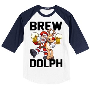 Brew Dolph Red Nose Reindeer Baseball Sleeve Shirt