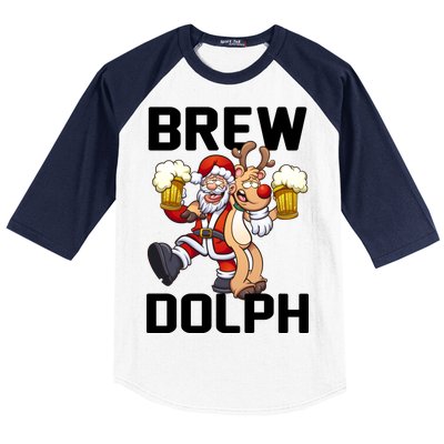 Brew Dolph Red Nose Reindeer Baseball Sleeve Shirt