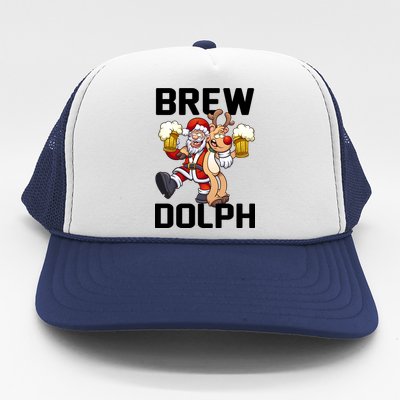 Brew Dolph Red Nose Reindeer Trucker Hat