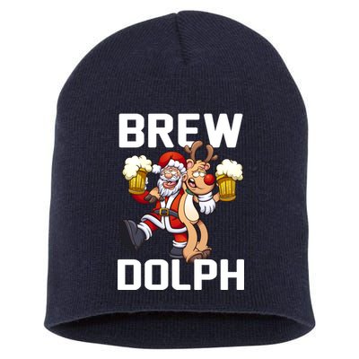 Brew Dolph Red Nose Reindeer Short Acrylic Beanie