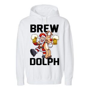 Brew Dolph Red Nose Reindeer Garment-Dyed Fleece Hoodie