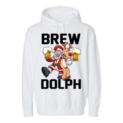 Brew Dolph Red Nose Reindeer Garment-Dyed Fleece Hoodie