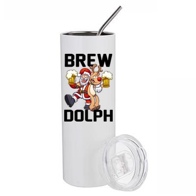 Brew Dolph Red Nose Reindeer Stainless Steel Tumbler