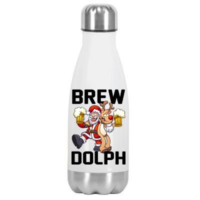 Brew Dolph Red Nose Reindeer Stainless Steel Insulated Water Bottle