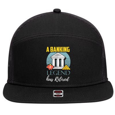 Banker Retirement Funny Retired Banker Gift 7 Panel Mesh Trucker Snapback Hat