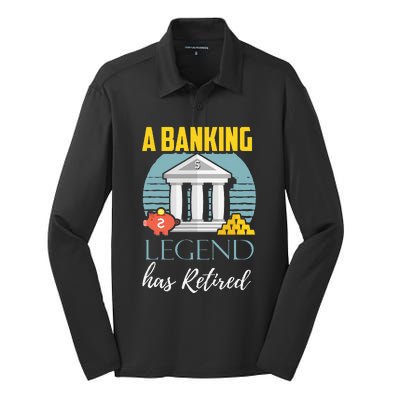 Banker Retirement Funny Retired Banker Gift Silk Touch Performance Long Sleeve Polo