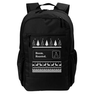 Boom Roasted Funny Office Party Ugly Christmas Gift Daily Commute Backpack