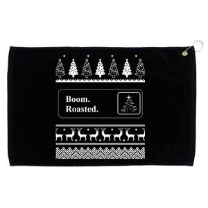 Boom Roasted Funny Office Party Ugly Christmas Gift Grommeted Golf Towel