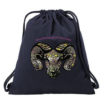 Bighorn Ram Flower Premium Drawstring Bag