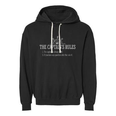 Boat Rules Funny Sayings Sailing Sail Boats Garment-Dyed Fleece Hoodie