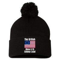 Betsy Ross Flag: The British Blew A 13 Colony Lead Pom Pom 12in Knit Beanie