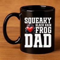 Black Rain Frog Dad Terrarium Enclosure Hide Rain Frog 11oz C Handle Ceramic Mug