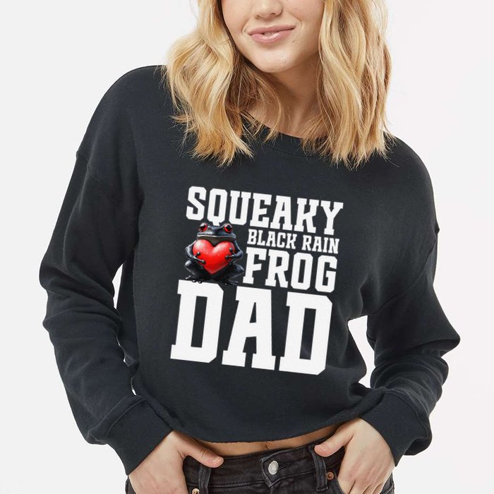 Black Rain Frog Dad Terrarium Enclosure Hide Rain Frog Cropped Pullover Crew