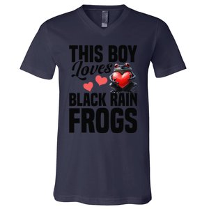 Black Rain Frog Enclosure Terrarium Rain Frog Dad V-Neck T-Shirt