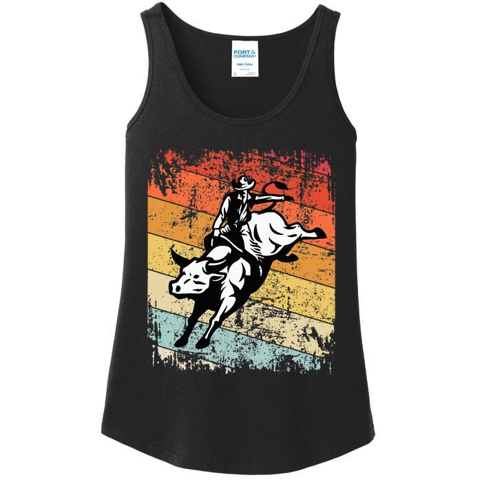 Bull Riding For Vintage Cow Rodeo Ladies Essential Tank