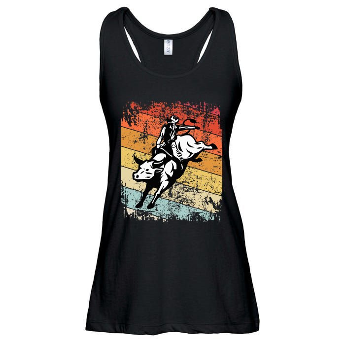 Bull Riding For Vintage Cow Rodeo Ladies Essential Flowy Tank