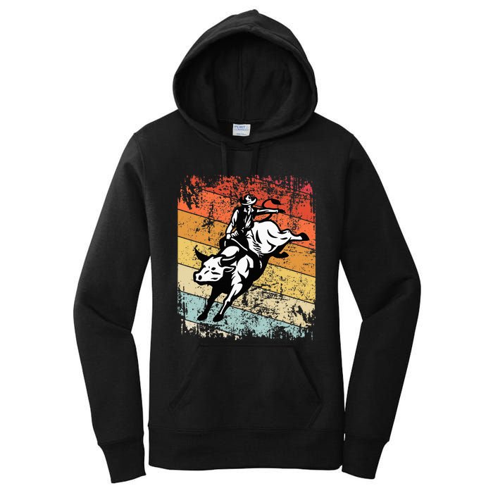 Bull Riding For Vintage Cow Rodeo Women's Pullover Hoodie