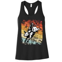 Bull Riding For Vintage Cow Rodeo Women's Racerback Tank