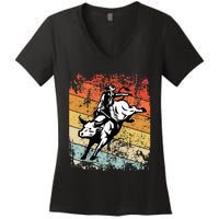 Bull Riding For Vintage Cow Rodeo Women's V-Neck T-Shirt