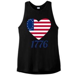 Betsy Ross Flag 1776 Land Of The Free American Tribute Gift Ladies PosiCharge Tri-Blend Wicking Tank