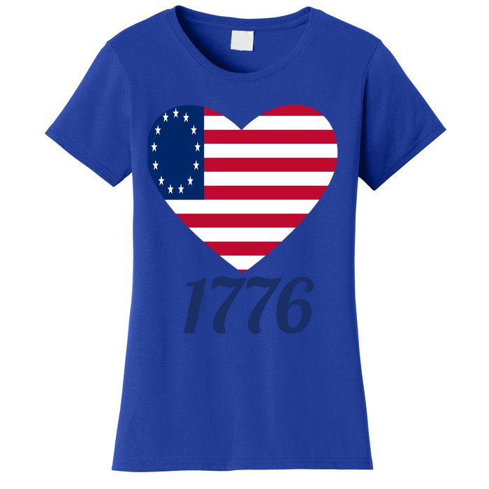 Betsy Ross Flag 1776 Land Of The Free American Tribute Gift Women's T-Shirt