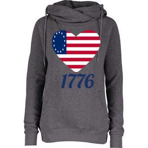 Betsy Ross Flag 1776 Land Of The Free American Tribute Gift Womens Funnel Neck Pullover Hood