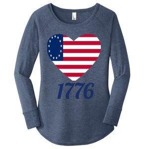 Betsy Ross Flag 1776 Land Of The Free American Tribute Gift Women's Perfect Tri Tunic Long Sleeve Shirt