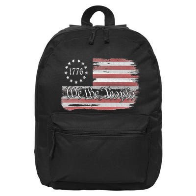 Betsy Ross Flag 1776 We The People 16 in Basic Backpack