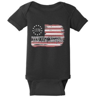 Betsy Ross Flag 1776 We The People Baby Bodysuit