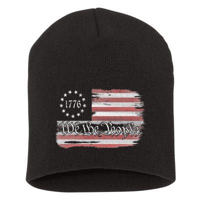 Betsy Ross Flag 1776 We The People Short Acrylic Beanie