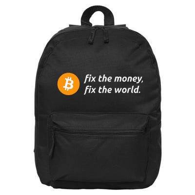 Bitcoin Revolution Fix The Money Fix The World Bitcoin Quote 16 in Basic Backpack