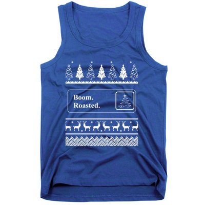 Boom Roasted Funny Office Party Ugly Christmas Funny Gift Tank Top