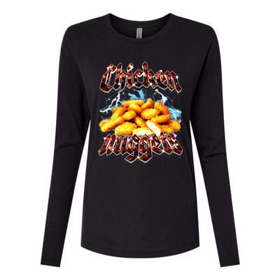 Bootleg Rap Funny Chicken Nuggets Vintage 90s Heavy Metal Womens Cotton Relaxed Long Sleeve T-Shirt