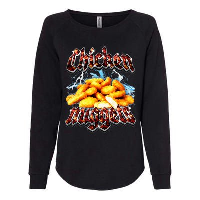 Bootleg Rap Funny Chicken Nuggets Vintage 90s Heavy Metal Womens California Wash Sweatshirt