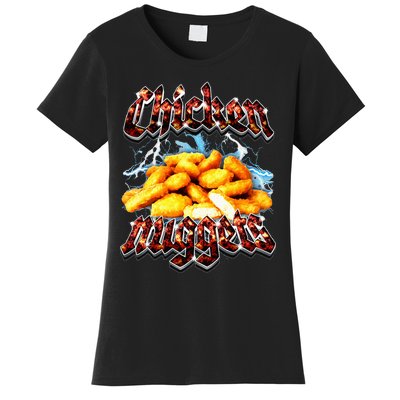 Bootleg Rap Funny Chicken Nuggets Vintage 90s Heavy Metal Women's T-Shirt