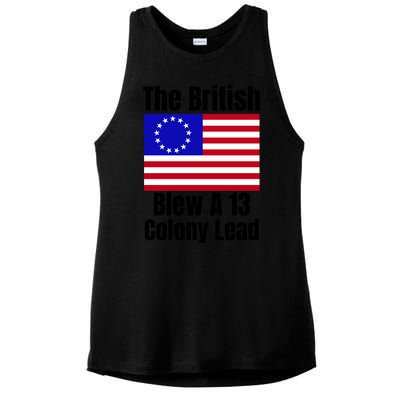 Betsy Ross Flag The British Blew A 13 Colony Lead Ladies PosiCharge Tri-Blend Wicking Tank