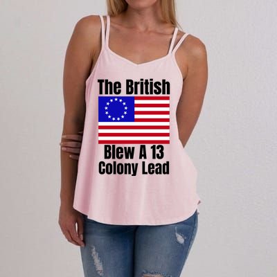 Betsy Ross Flag The British Blew A 13 Colony Lead Women's Strappy Tank