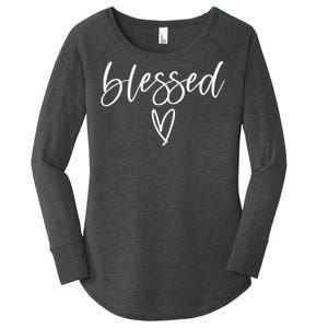 Blessed Religious Faith Christian Tee Gifts For Women's Perfect Tri Tunic Long Sleeve Shirt