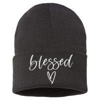 Blessed Religious Faith Christian Tee Gifts For Sustainable Knit Beanie