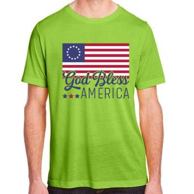 Betsy Ross Flag God Bless America 1776 Patriotic Cute Gift Adult ChromaSoft Performance T-Shirt