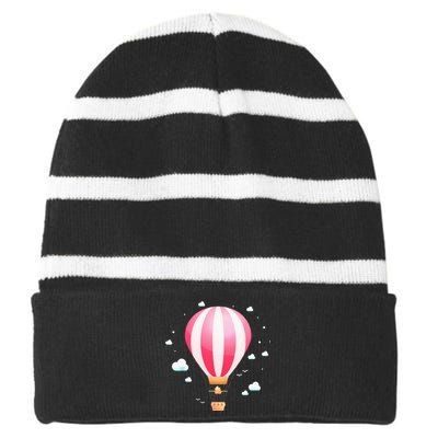 Balloon Ride Festival Hot Air Balloon Pilot Hot Air Balloon Striped Beanie with Solid Band