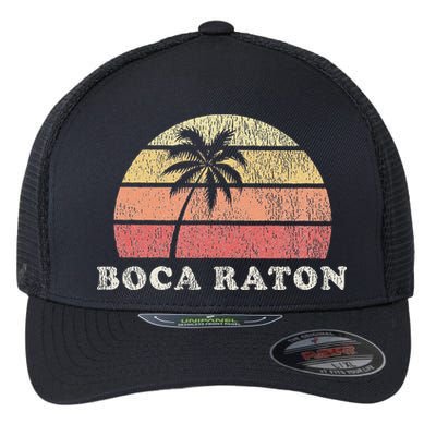 Boca Raton Fl Vintage 70s Retro Throwback Design Flexfit Unipanel Trucker Cap