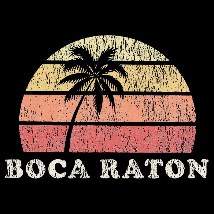 Boca Raton Fl Vintage 70s Retro Throwback Design Bucket Hat