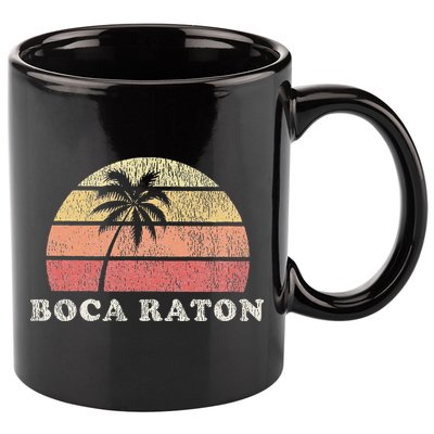 Boca Raton Fl Vintage 70s Retro Throwback Design 11oz C Handle Ceramic Mug
