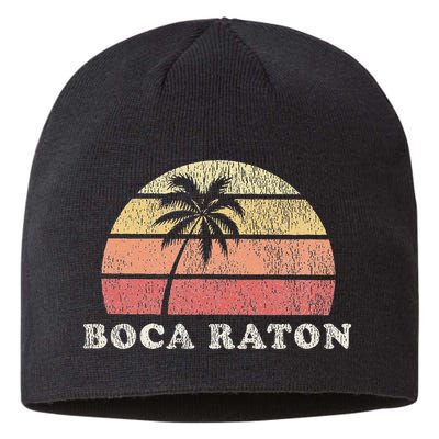 Boca Raton Fl Vintage 70s Retro Throwback Design Sustainable Beanie