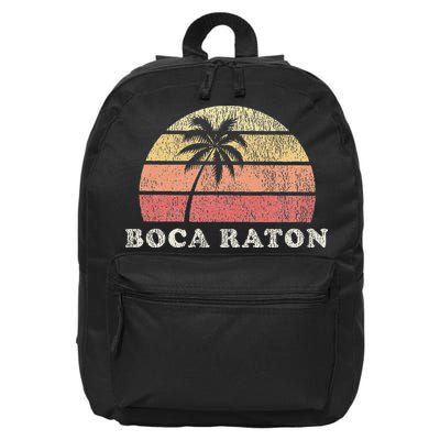 Boca Raton Fl Vintage 70s Retro Throwback Design 16 in Basic Backpack