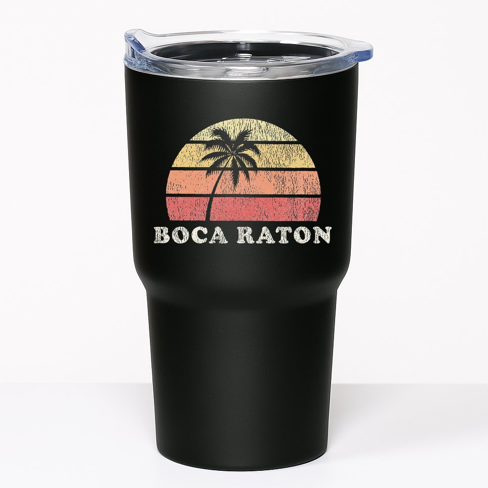 Boca Raton Fl Vintage 70s Retro Throwback Design Tumbler