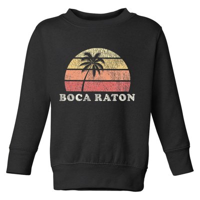 Boca Raton Fl Vintage 70s Retro Throwback Design Toddler Sweatshirt